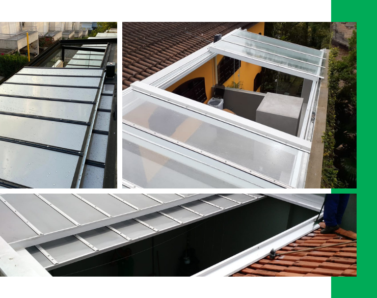 Cobertura motorizada em policarbonato